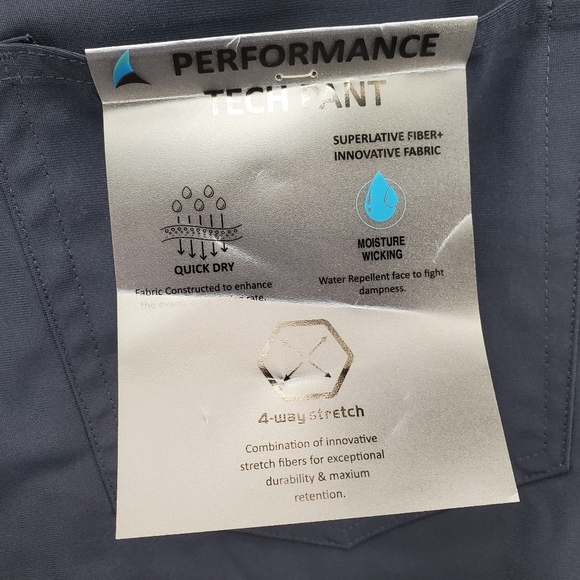 Tailor Vintage Performance Tech Pants Mens 36x32 Navy Stretch Canaan Slim NWT - Picture 13 of 16